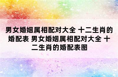 男女婚姻属相配对大全 十二生肖的婚配表 男女婚姻属相配对大全 十二生肖的婚配表图